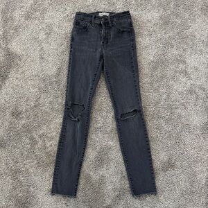 Madewell Black Ripped High-Rise Skinny Jeans